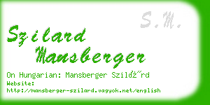 szilard mansberger business card